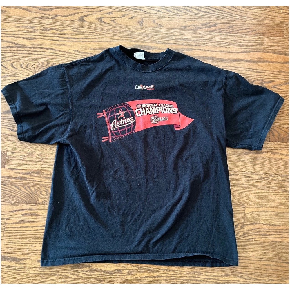 Lee Sport Houston Astros 2005 NL Champions World Series T-Shirt Mens 2XL Black